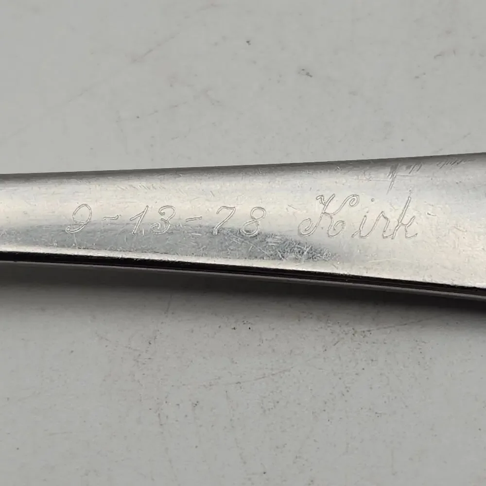 Vintage Gerber Oneida Baby Spoon 1978 Kirk Engraved Stainless 50 Years Caring